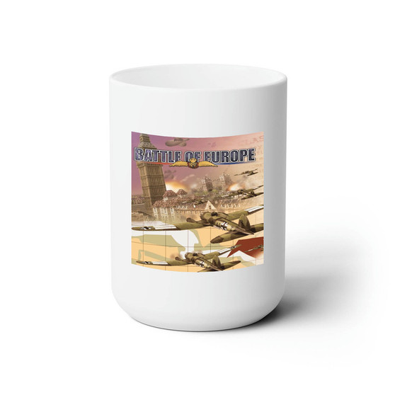 Battle Of Europe White Ceramic Mug 15oz With BPA Free