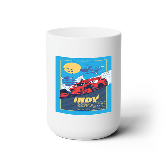 Indy 500 2022 White Ceramic Mug 15oz With BPA Free