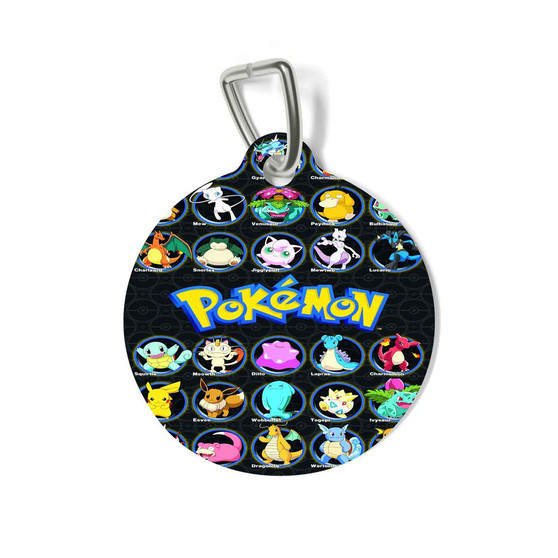 Pokemon Characters Custom Pet Tag Round Coated Solid Metal for Cat Kitten Dog