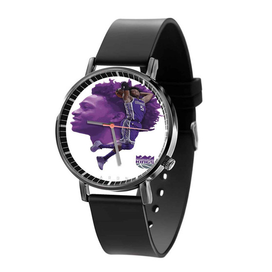 De Aaron Fox Sacramento Kings NBA Custom Quartz Watch Black With Gift Box