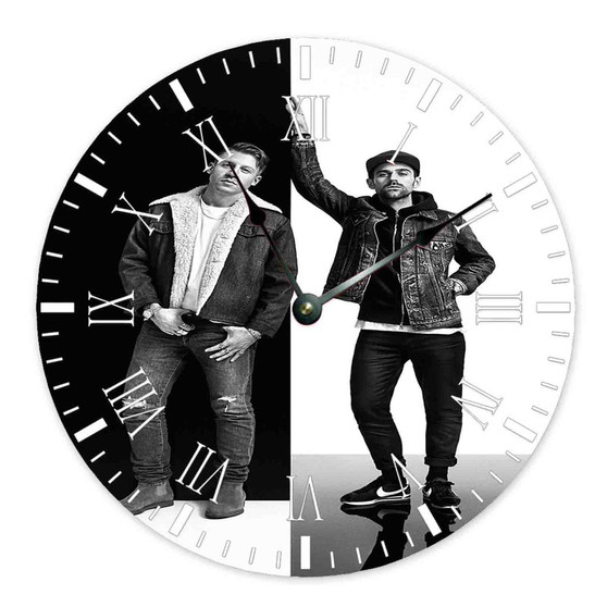 Macklemore Ryan Lewis Custom Wall Clock Round Non-ticking Wooden Black Pointers