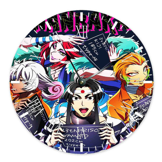 Nanbaka Anime Apple Custom Wall Clock Round Non-ticking Wooden Black Pointers