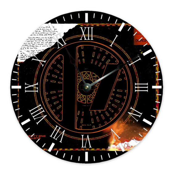 Twenty One Pilots Overcompensate Album Custom Wall Clock Round Non-ticking Wooden Black Pointers