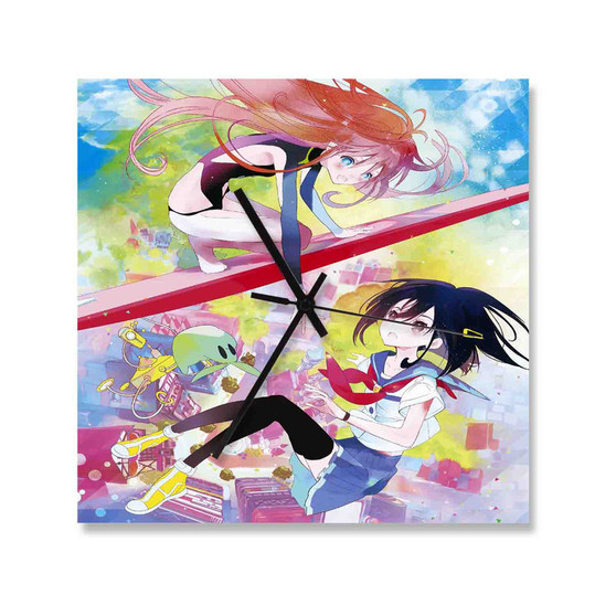 Flip Flappers Greatest Custom Wall Clock Square Silent Scaleless Wooden Black Pointers