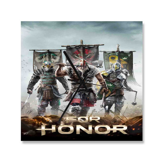 For Honor Custom Wall Clock Square Silent Scaleless Wooden Black Pointers