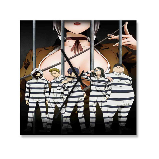 Prison School Custom Wall Clock Square Silent Scaleless Wooden Black Pointers