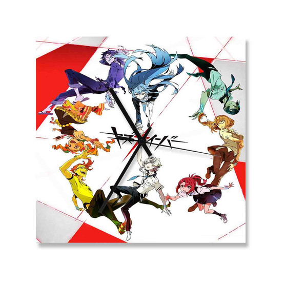 Kiznaiver Anime Custom Wall Clock Square Silent Scaleless Wooden Black Pointers