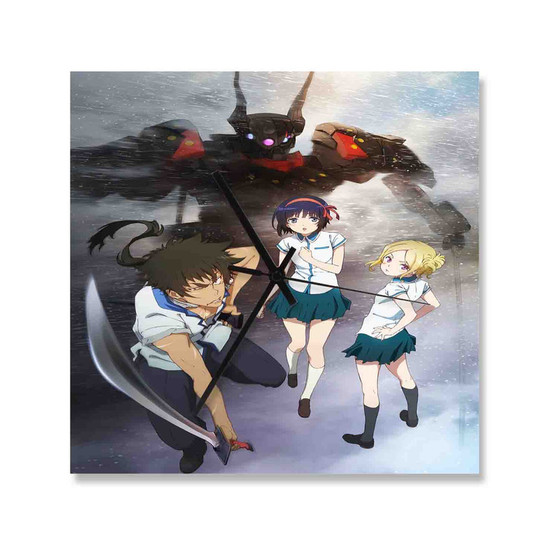 Kuromukuro Custom Wall Clock Square Silent Scaleless Wooden Black Pointers