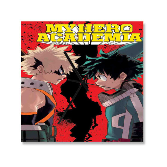 My Hero Academia Custom Wall Clock Square Silent Scaleless Wooden Black Pointers