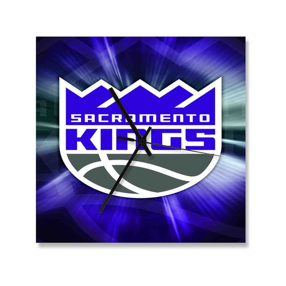 Sacramento Kings NBA Custom Wall Clock Square Silent Scaleless Wooden Black Pointers