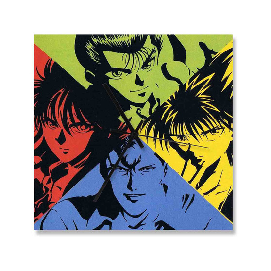 Yu Yu Hakusho Custom Wall Clock Square Silent Scaleless Wooden Black Pointers