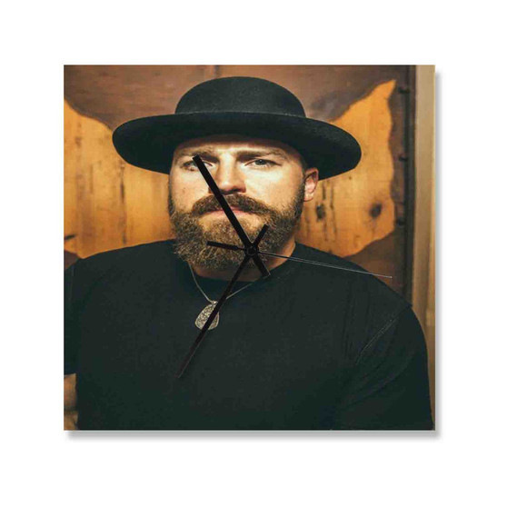 Zac Brown Custom Wall Clock Square Silent Scaleless Wooden Black Pointers