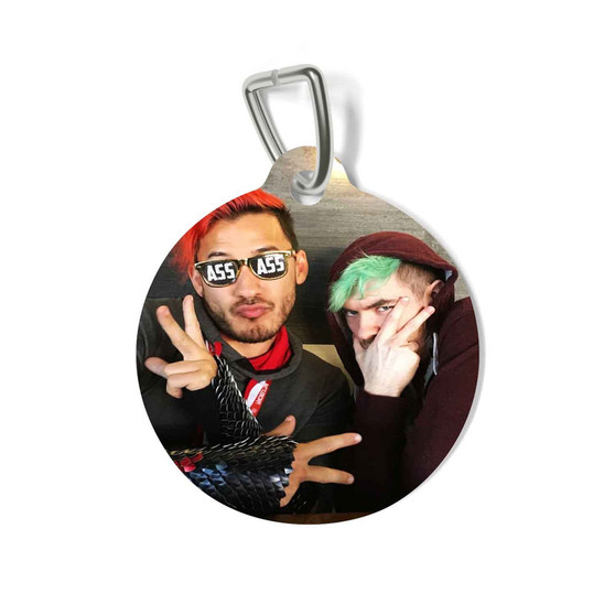 Jacksepticeye and Markiplier Custom Pet Tag Coated Solid Metal for Cat Kitten Dog