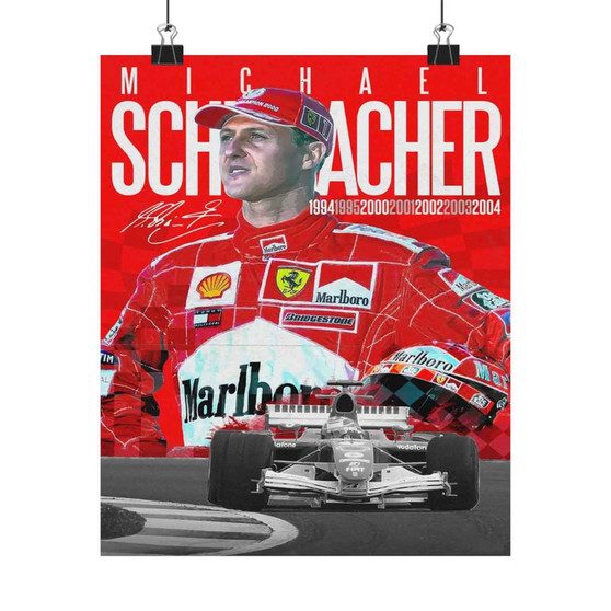 Michael Schumacher F1 Ferrari Art Satin Silky Poster for Home Decor