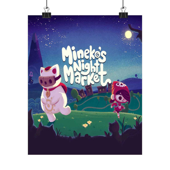 Minekos Night Market Art Satin Silky Poster for Home Decor