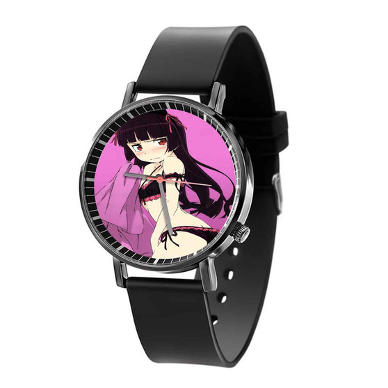 Kuroneko Custom Black Quartz Watch With Gift Box