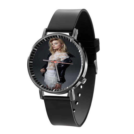 Margot Robbie Custom Black Quartz Watch With Gift Box