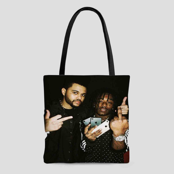 The Weeknd and Lil Uzi Vert Custom Tote Bag AOP With Cotton Handle