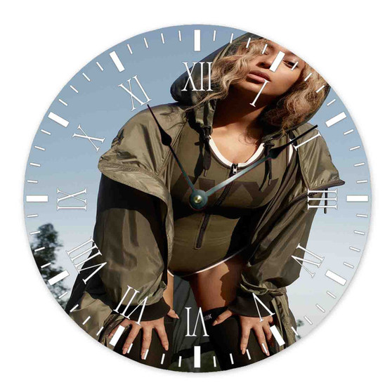 Beyonce Arts Custom Wall Clock Wooden Round Non-ticking