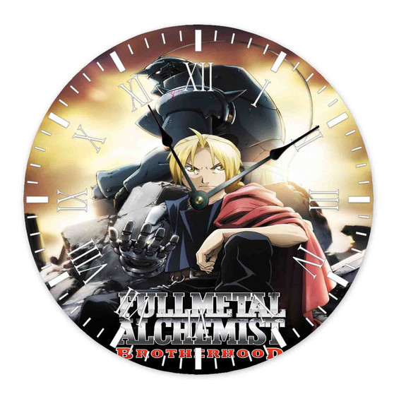 Fullmetal Alchemist Brotherhood Best Custom Wall Clock Wooden Round Non-ticking
