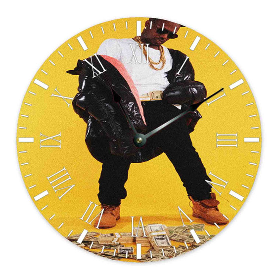 Juicy J Custom Wall Clock Wooden Round Non-ticking