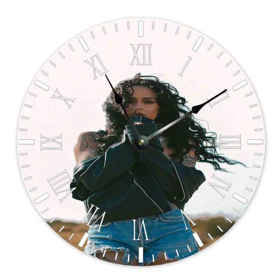 Kehlani Arts Custom Wall Clock Wooden Round Non-ticking