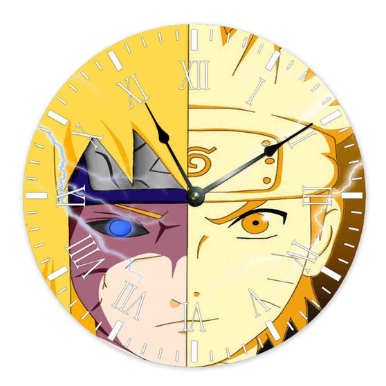 Naruto and Minato Custom Wall Clock Wooden Round Non-ticking