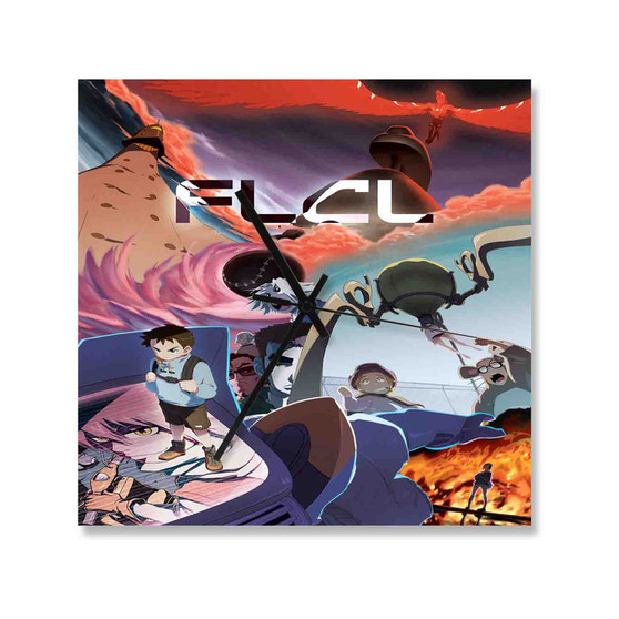 FLCL Arts Custom Wall Clock Wooden Square Silent Scaleless Black Pointers