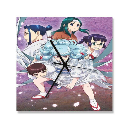 Tsugumomo Best Custom Wall Clock Wooden Square Silent Scaleless Black Pointers