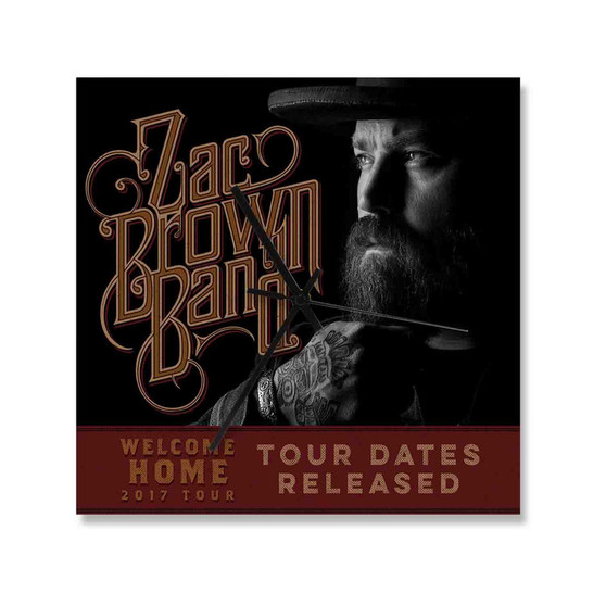 Zac Brown Band Best Custom Wall Clock Wooden Square Silent Scaleless Black Pointers