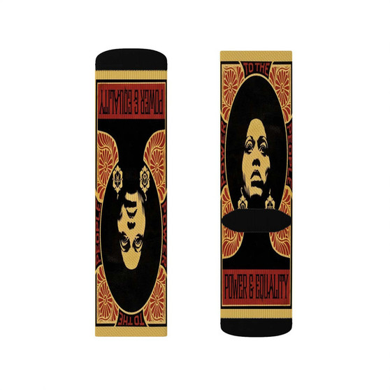 Angela Davis 1971 Polyester Sublimation Socks White