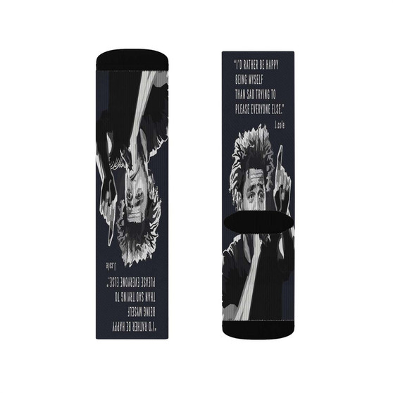J Cole Quotes Polyester Sublimation Socks White