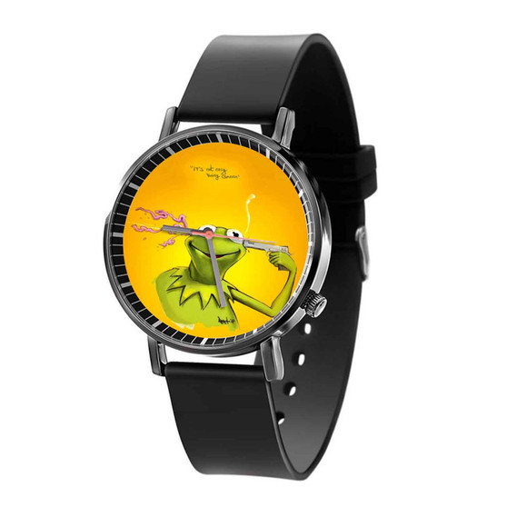 Kermit Quartz Watch Black Plastic With Gift Box