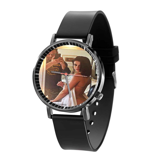 Selena Gomez Quartz Watch Black Plastic With Gift Box