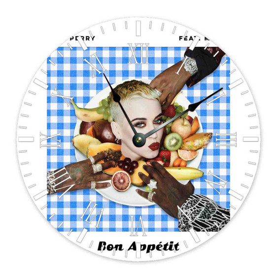 Bon Appetit Katy Perry Feat Migos Wall Clock Round Non-ticking Wooden