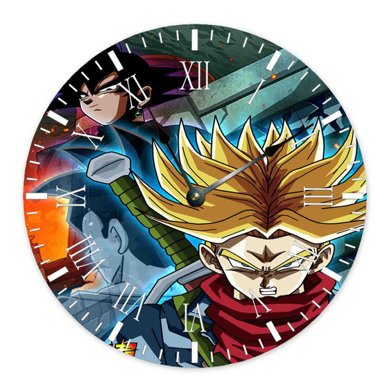 Dragon Ball Super Trunks Wall Clock Round Non-ticking Wooden