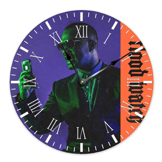 Flood Watch Juicy J Feat Offset Wall Clock Round Non-ticking Wooden