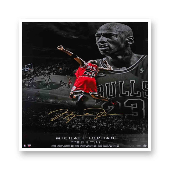 Michael Jordan Signed White Transparent Vinyl Kiss-Cut Stickers