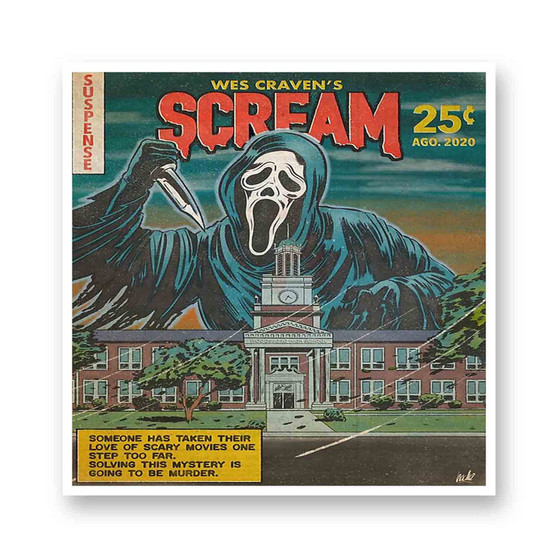 Scream Wes Cravens Vintage White Transparent Vinyl Kiss-Cut Stickers