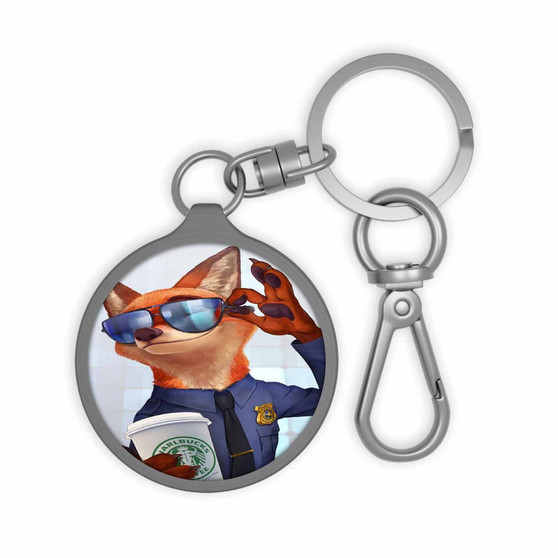 Zootopia Starbucks Coffee Keyring Tag Keychain Acrylic With TPU Cover