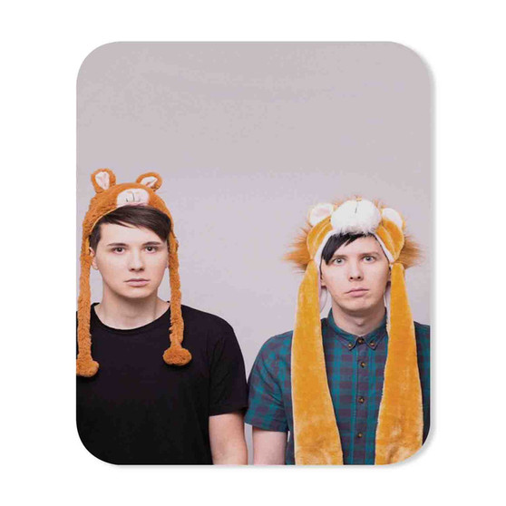 Dan And Phil Small Llama Mouse Pad Gaming Rubber Backing