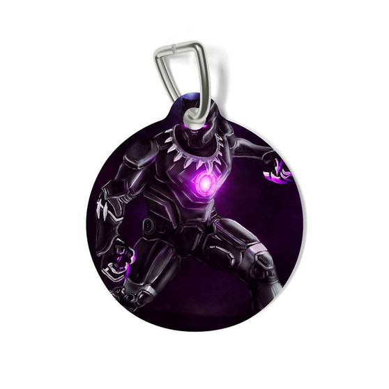 Black Panther in Iron Man Pet Tag for Cat Kitten Dog