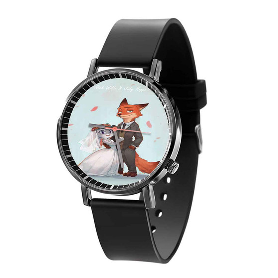 Nick and Judy Maried Zootopia Quartz Watch Black Plastic With Gift Box