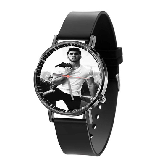 Nick Jonas Art Quartz Watch Black Plastic With Gift Box