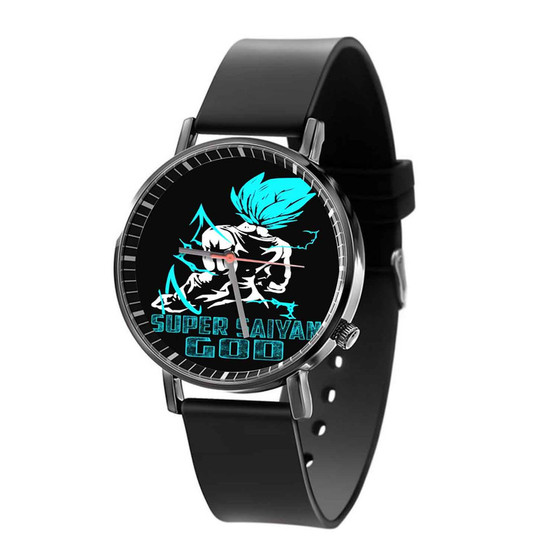 Vegeta Super Saiyan God Blue Quartz Watch Black Plastic With Gift Box