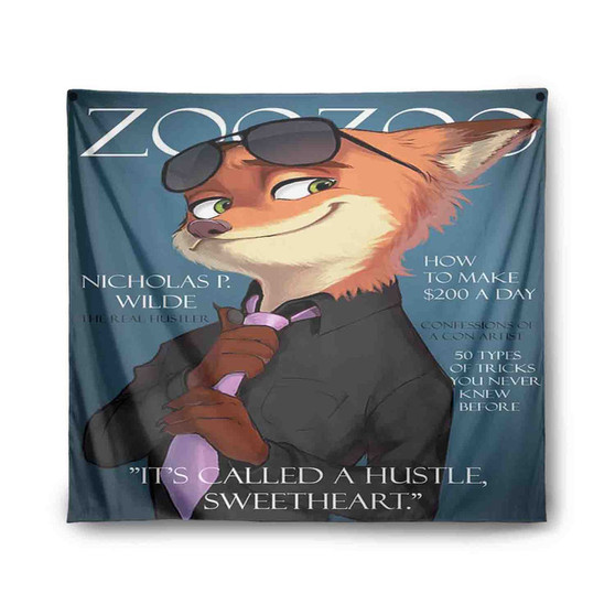 Judy and Nick Cover Models Zootopia Tapestry Polyester Indoor Wall Home Decor
