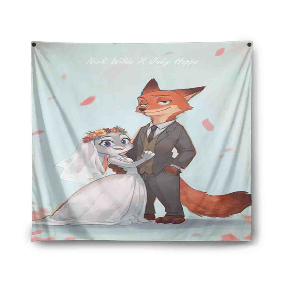 Nick and Judy Maried Zootopia Tapestry Polyester Indoor Wall Home Decor
