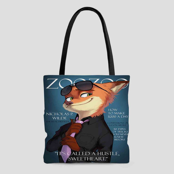 Judy and Nick Cover Models Zootopia Tote Bag AOP With Cotton Handle
