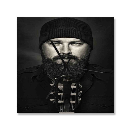 Zac Brown Band Wall Clock Square Wooden Silent Scaleless Black Pointers