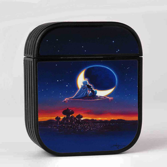 Disney Aladdin and Jasmine Love Custom AirPods Case Cover Sublimation Hard Durable Plastic Glossy